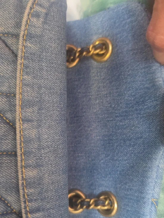 Coach Quilted Tabby 20 Denim Shoulder Bag with Brass 'C' - Blue Denim - Picture 13 of 16